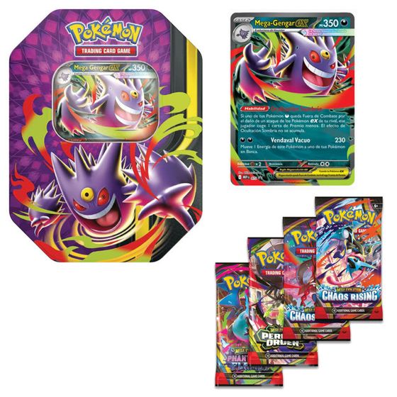 Pokémon TCG Mega Moonlit Tin Mega Gengar (español)